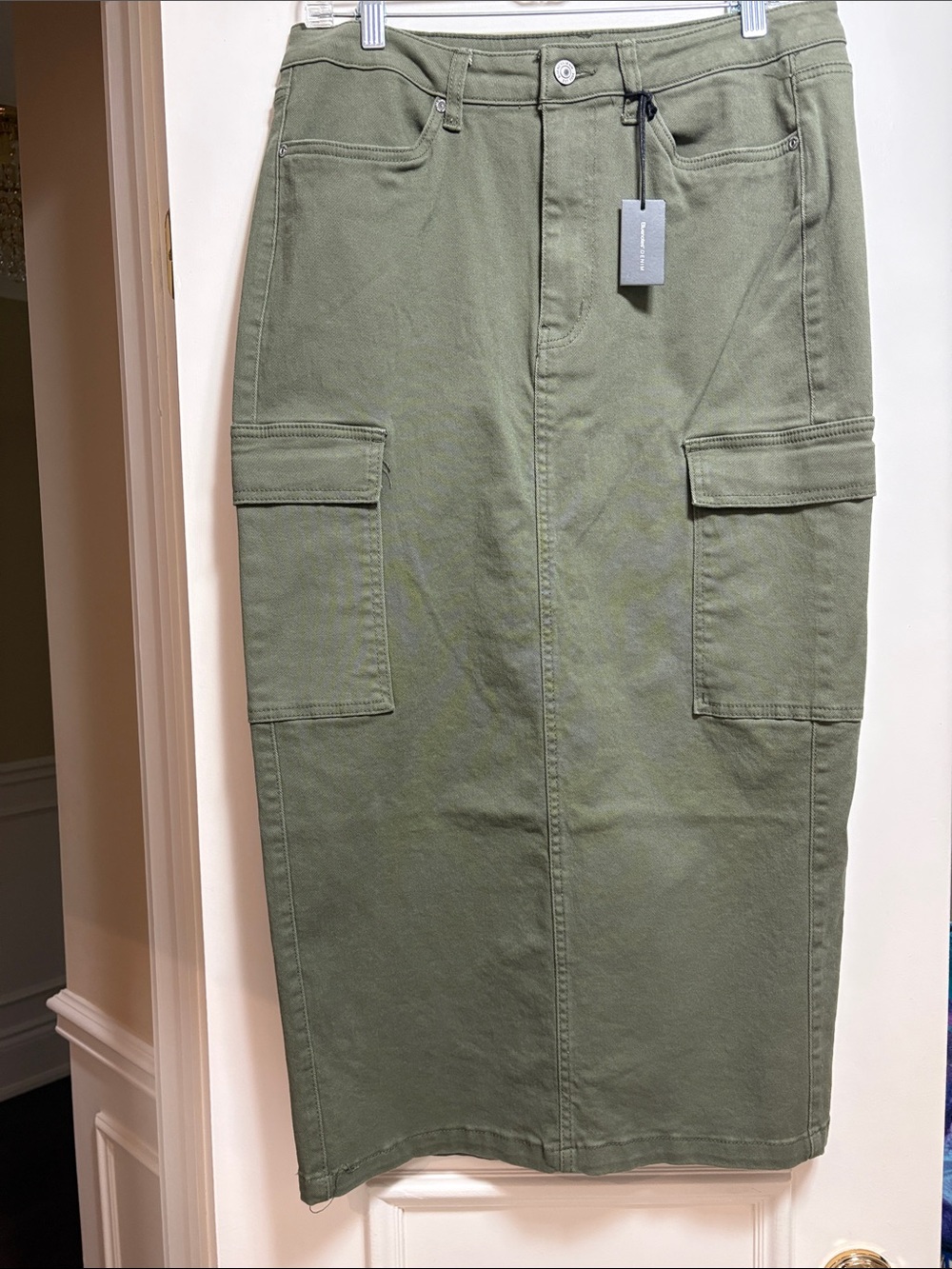 Bluenotes Olive Green Denim Cargo Skirt